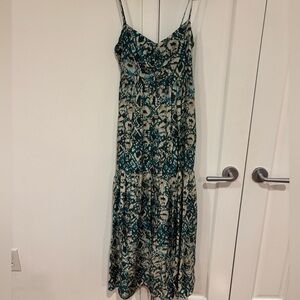 Teal and Cream Maxi Dress